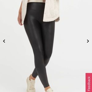 Spanx faux leather large black leggings